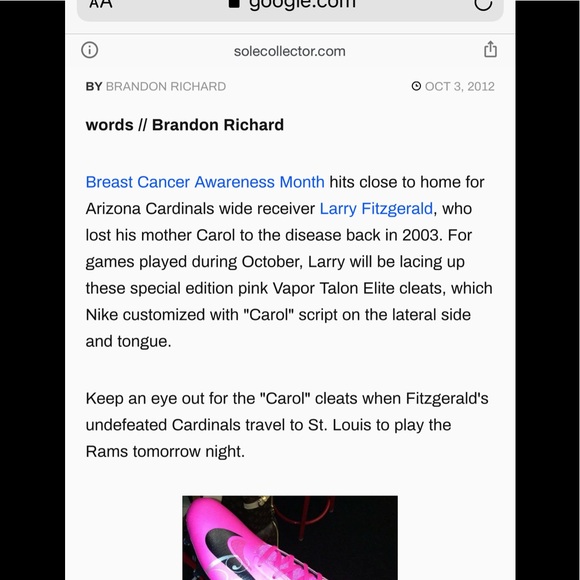 Authentic “Carol” Larry Fitzgerald BCA cleats 🔥🔥 - Picture 9 of 9